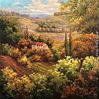 Hulsey Mediterranean Valley Farm painting